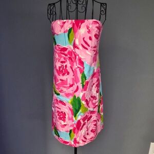 Lilly Pulitzer Keetan Strapless Dress in Pink and Green Floral